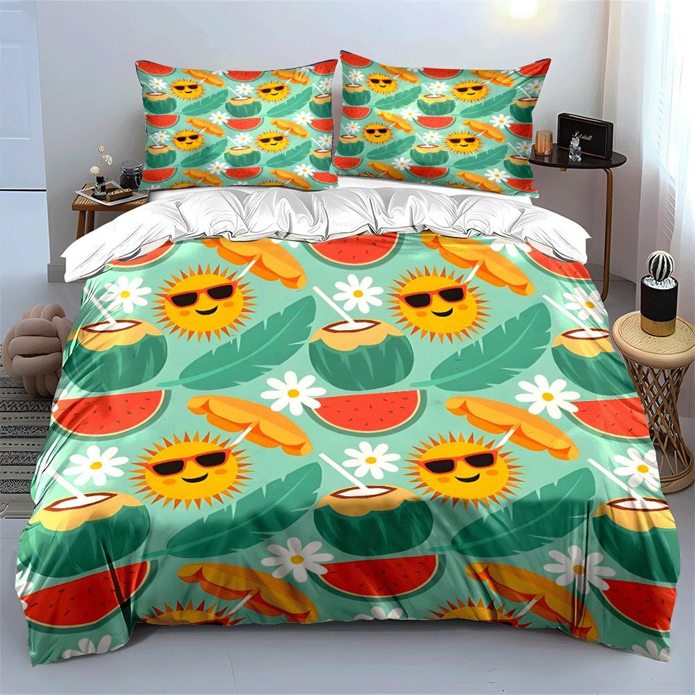 Summer Vibes Tropical Essentials Set Exquisite Three-Piece Bedding Set Gift For Kids And Adults