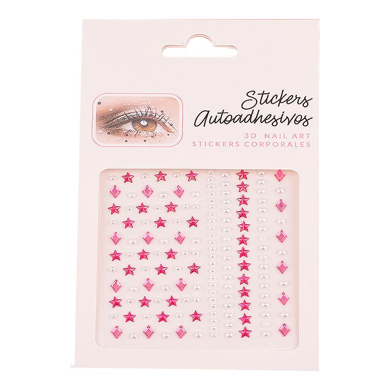 Face Diamond Gem Sticker 5D Colorful Tattoo Eyeshadow Stickers For Festival Nail Body Makeup Bling Jewel Diy Decor