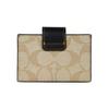 Coach Card Case 11 Classic Monogram Snap Closure Coated Canvas And Leather Mini Women Card Case Light-Khaki CC846-IMUOH