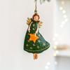 4Pcs/Set Vintage Angel Hanging Decor Fantasy Wooden Xmas Tree Hanging Ornament Decor For Home New Year Gift Christmas Decor