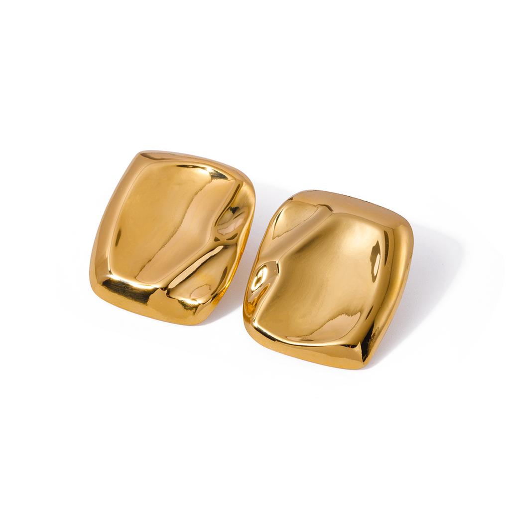 Yori Fashionable Irregular Pleated Earrings Stainless Steel Rust Proof Waterproof 18K PVD Plated New Jewelry Bijoux Gift