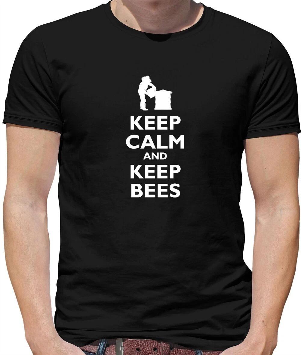 Keep Calm And Keep Bees - Mens T-Shirt - Bee Keeper Keeping BeeKeeper Honey L