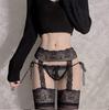 Sexy Lace Suspender Bodysuit with Black Sheer Stockings - Ultra-Thin Temptation Style