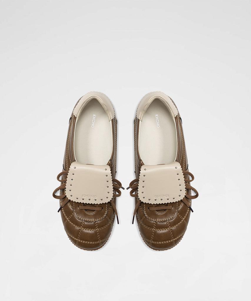 Khiho 3-Way Foldover Tongue Sneakers Brown