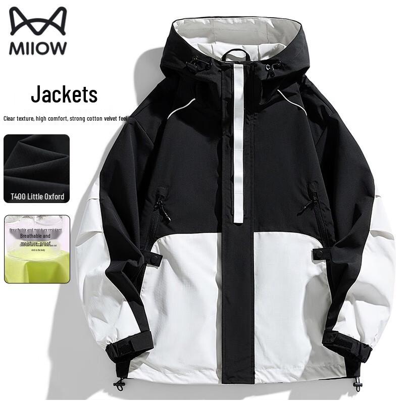 MiiOW Men s Hooded Windproof Casual Jacket 3XL
