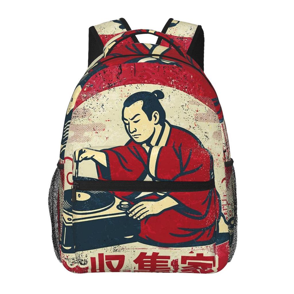 Samurai Dj Ronin Student Backpack School Bag Hiking Travel Daypack for Men Women Fashion Bookbag Shoulder Bags