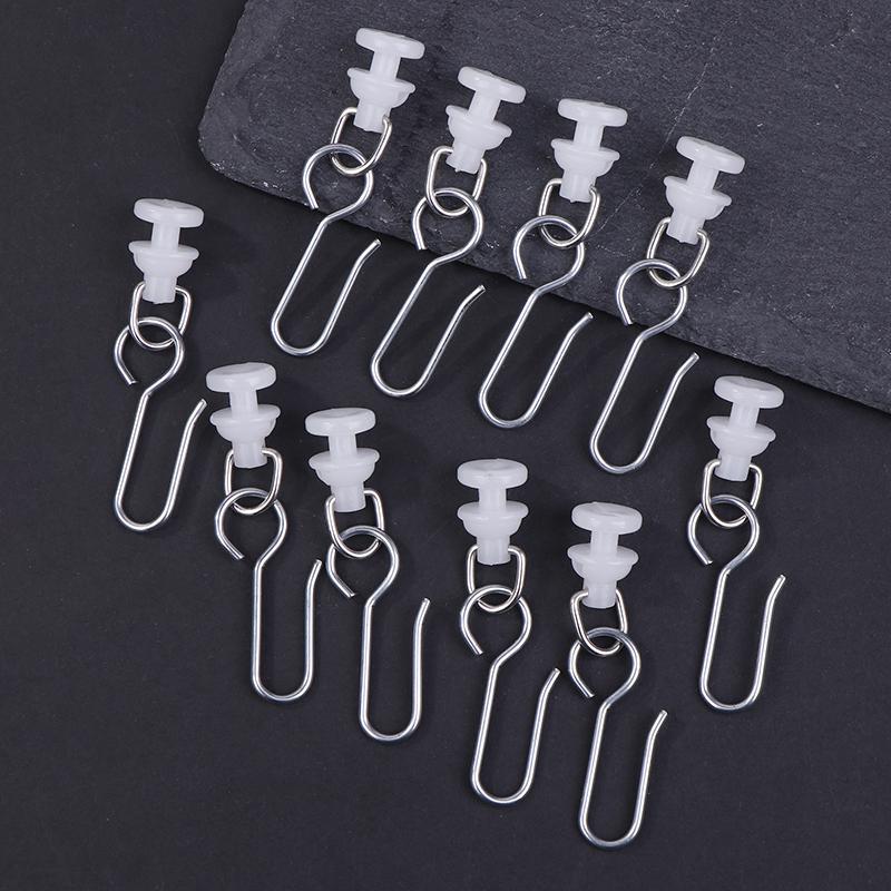 40Pcs Curtain Track Pulley Hooks S Shaped Silent Curtain Hooks And Plastic Gliders Track Rollers For Room Bathroom Curtains