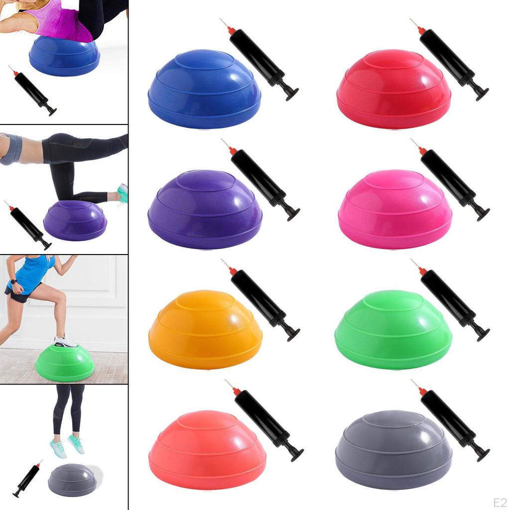 Half Balance Ball AntiSlip Portable, 6.3inch Dia, Versatile with Pump Strength Training Equipment