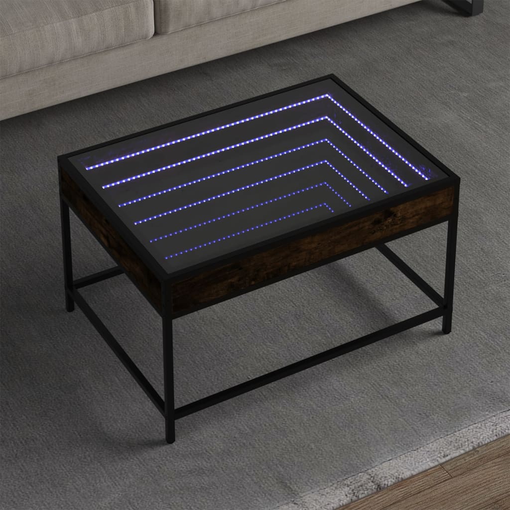 Infinity LED Coffee Table in Smoked Oak 70 x 50 x 41 cm