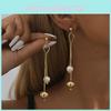 Trend 2023 New Asymmetrical Pearl Earrings Gold Plated Design