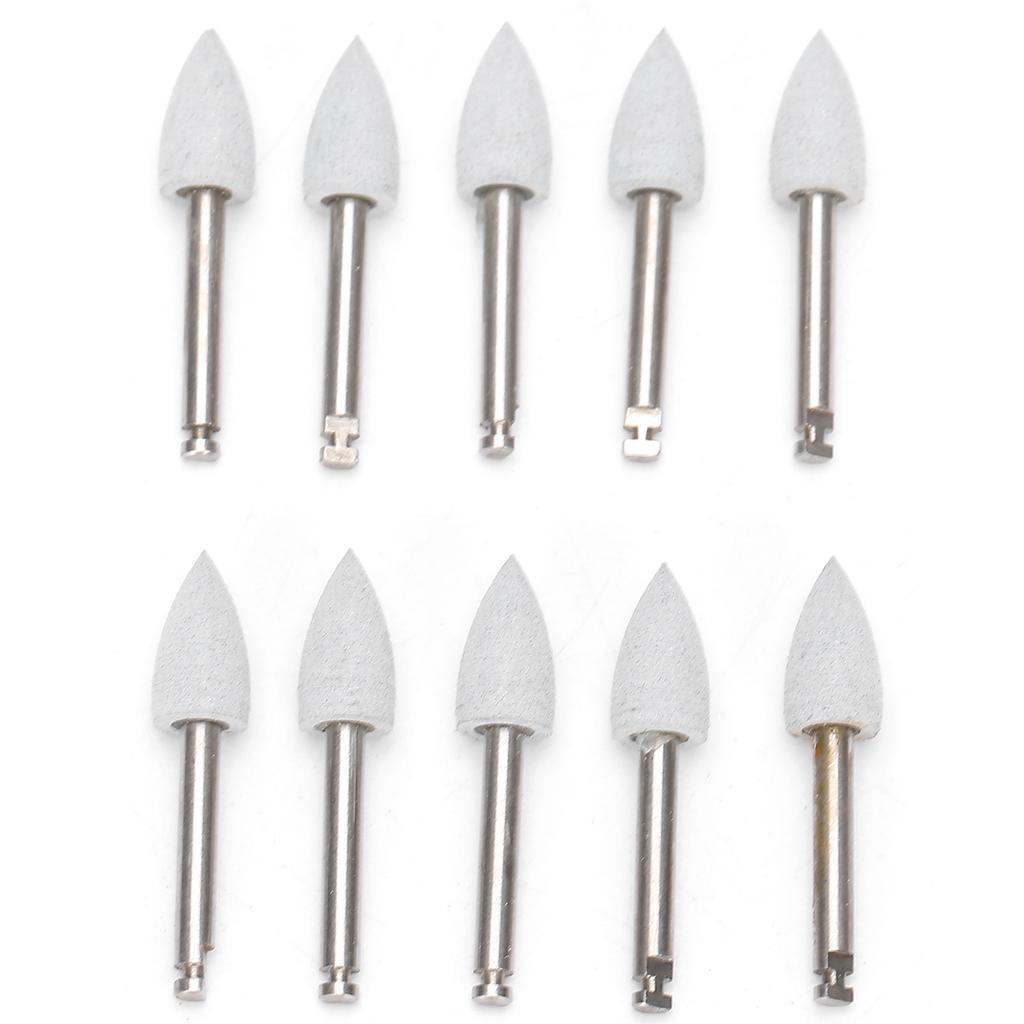 10pcs Dental Polishing Burs Low Speed Dental Grinding Polisher Burs Drill Bits Set Gray 410