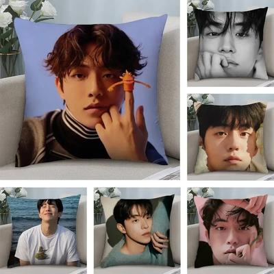 Kpop Nam joo Hyuk Poszewka na poduszkę Krótki plusz Dwustronny nadruk Kwadratowe Poszewki na poduszki do rzucania Sofa Dom Dekoracja poduszki