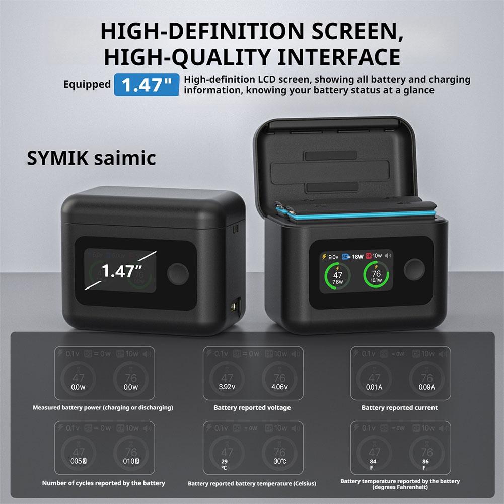 For Insta360 X5 Smart Charging Box LCD Display Battery Charger Two Bay Fast Charge Case For Insta 360 X5 Accessories