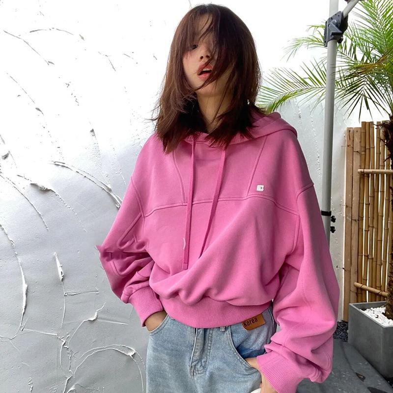 

American Retro Spicy Girl Hooded Sweatshirt - Women s Spring/Autumn 2025 Trend Pullover L [suitable for 100-120 pounds]