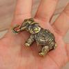 Brass Fortune Elephant Miniature Figurine Display Mold Ornament Home Decor Gift
