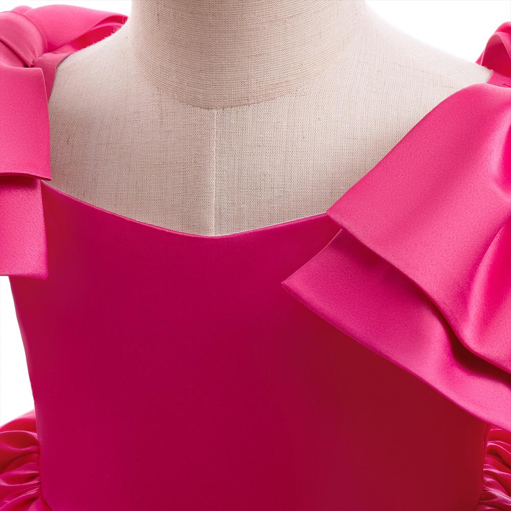 Robe de Princesse Satinée pour Filles – Jupe Plissée Papillon pour l'Été et la Remise des Diplômes