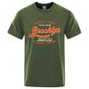 Letter, Brooklyn, New York City, Usa T Shirt Men Fashion O-Neck Tshirts Summer Cotton Tops Fashion Loose Street Hip Hop T-Shirts