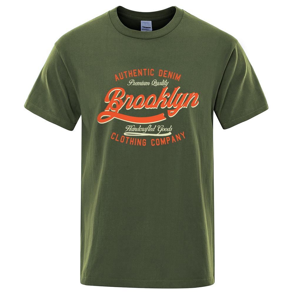 Letter, Brooklyn, New York City, Usa T Shirt Men Fashion O-Neck Tshirts Summer Cotton Tops Fashion Loose Street Hip Hop T-Shirts