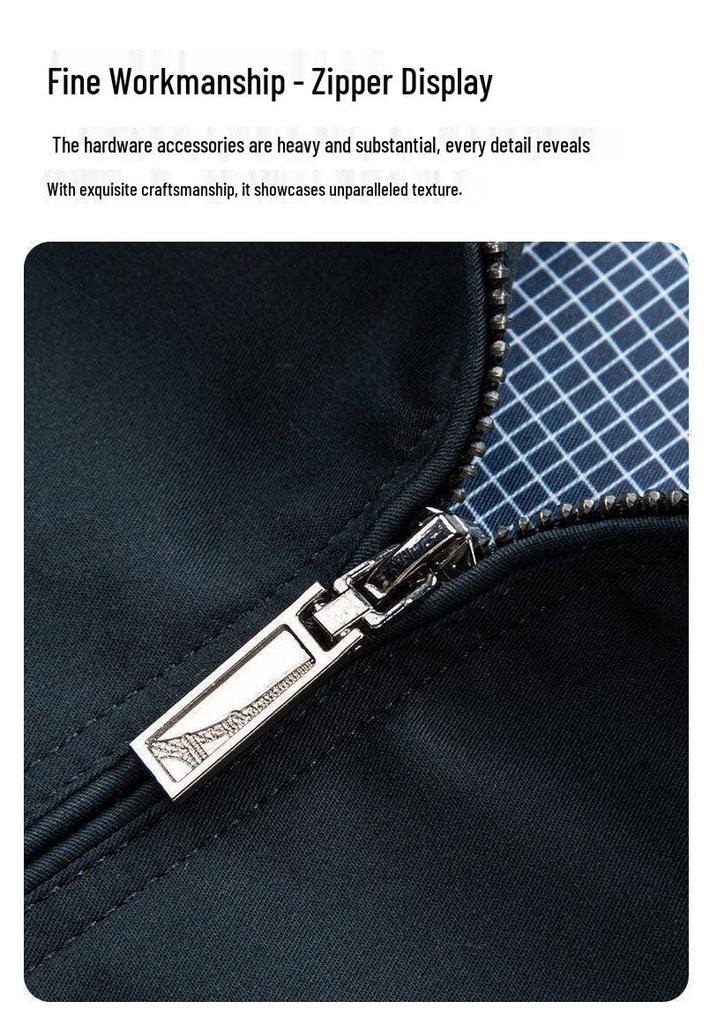 2025 Men's Cotton Stand Collar Lapel Jacket - Spring/Autumn Casual Dad Style
