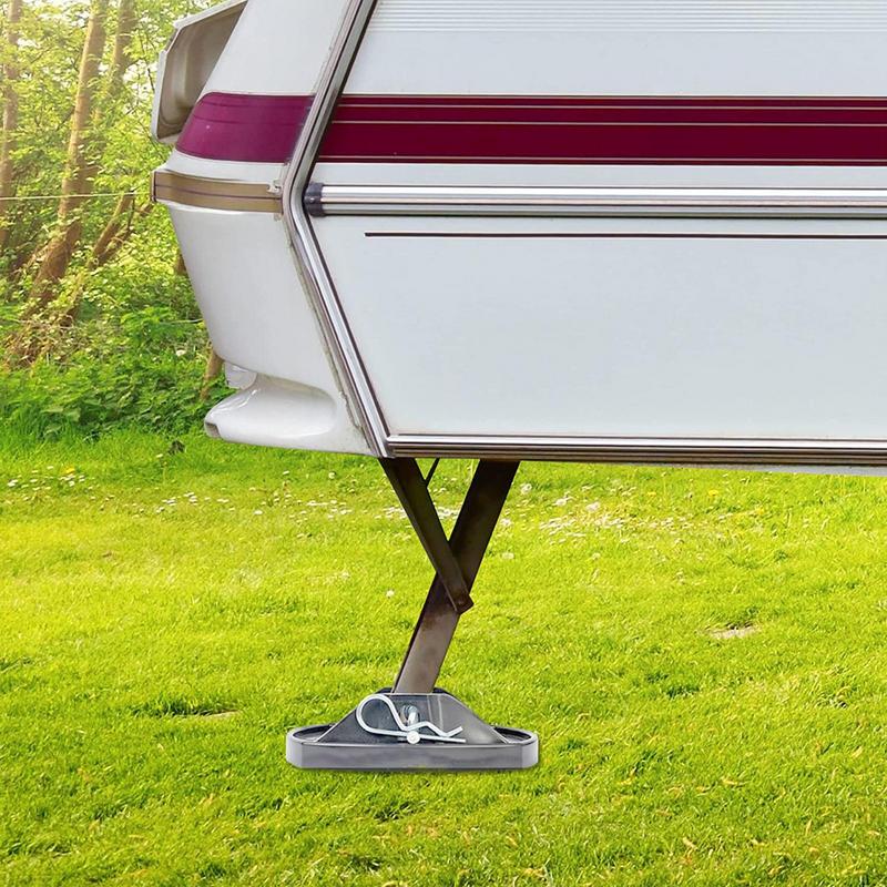 4Pcs/set RV Jack Pad Permanent Attached Jack Stabilizers RV Leveling Jack Stand Pads Chock Blocks Trailer Leveling Pad