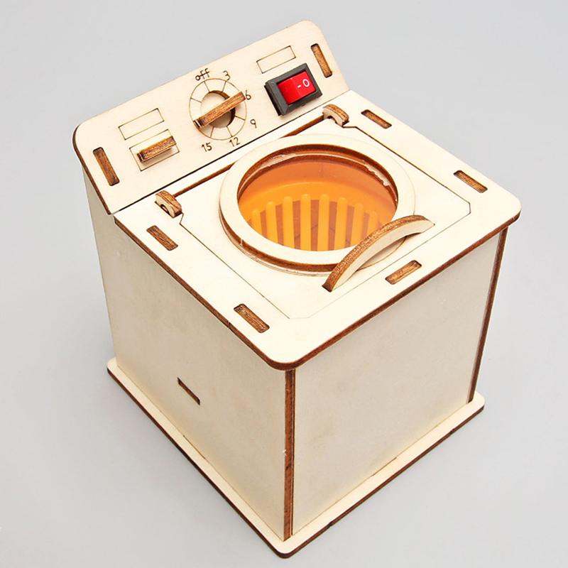 Kids Science Toy Washing Machine Technology Gadget STEM Physics Wooden 3D Puzzle Kit Learning Educational Toys for Children