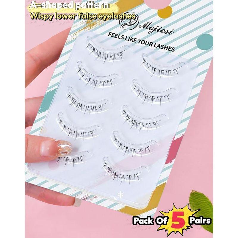 Mogugu - Set mit 5 Paar: Natürliche, zarte künstliche Wimpern