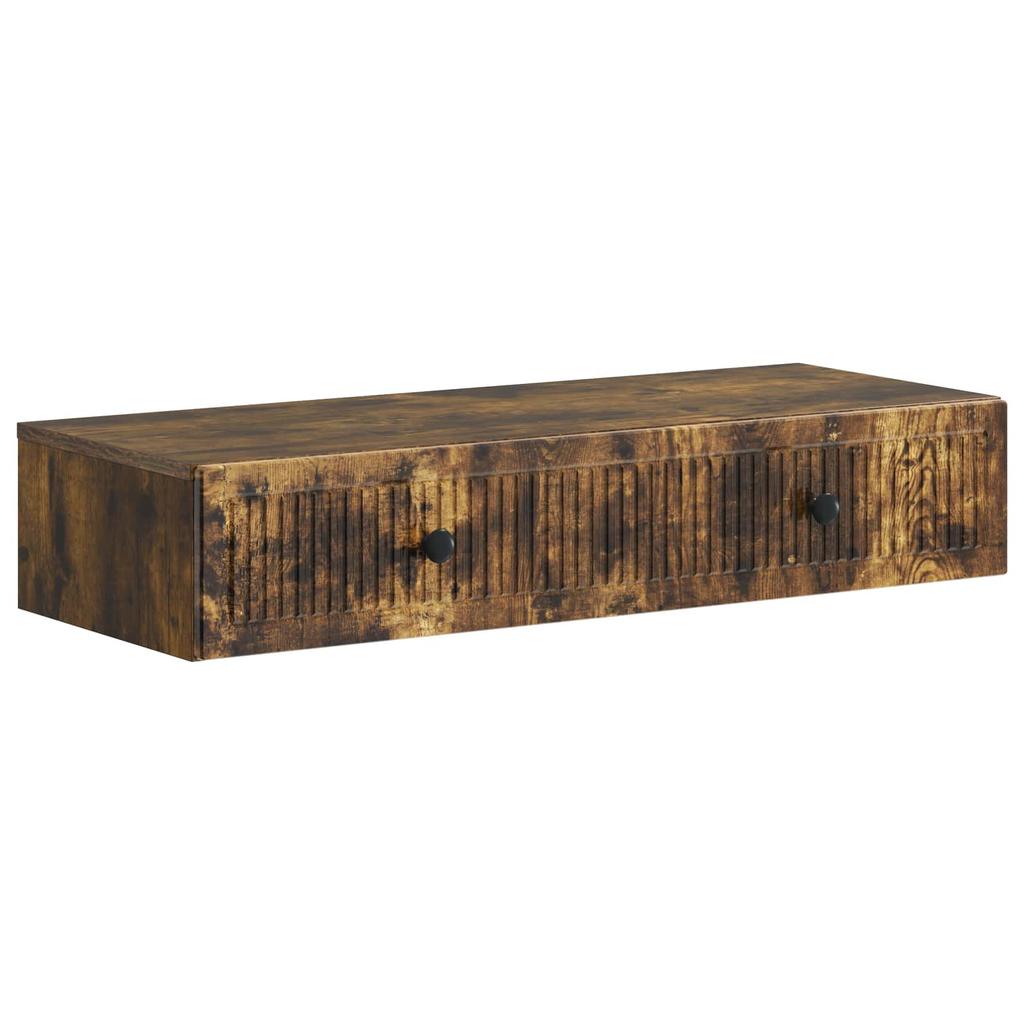 Wall Mounted Side Table Smoked Oak Engineered Wood