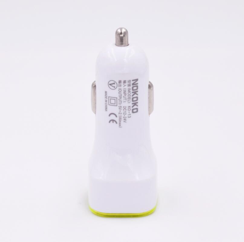 LF Square Car-charger Adapter Socket Dual USB Quick Charge Mobile Charger LED