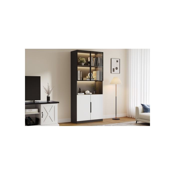Display Cabinet - MUVOE - Modern - LED Lighting - 80x30x200 Cm - Minimalist Design