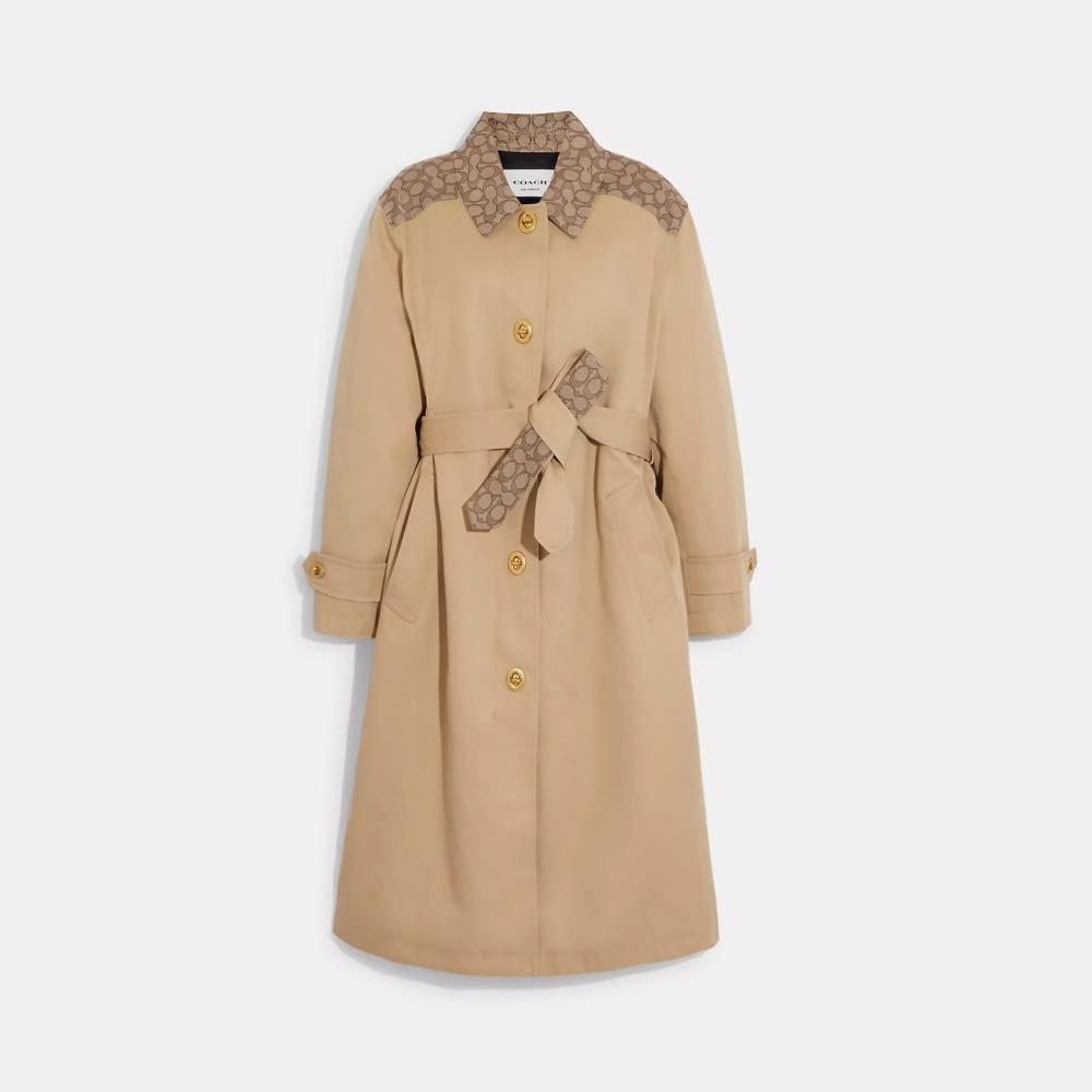 

Тренч Coach Signature Turnlock классический хаки