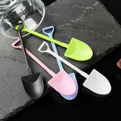 100Pcs Disposable Spoon Shovel Shaped Plastic Dessert Ice Cream Spoons