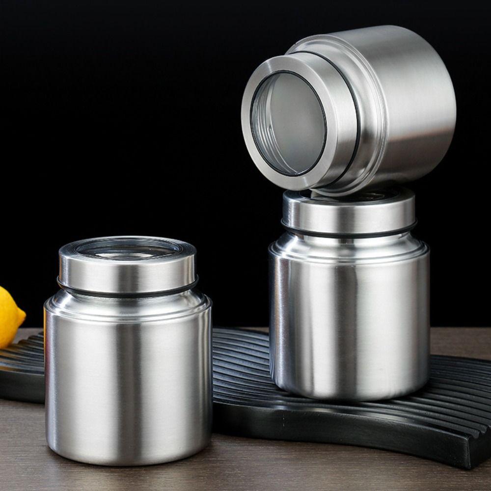 Moisture-Proof Stainless Steel Tea Canister Airtight Tea Storage Jar Sugar