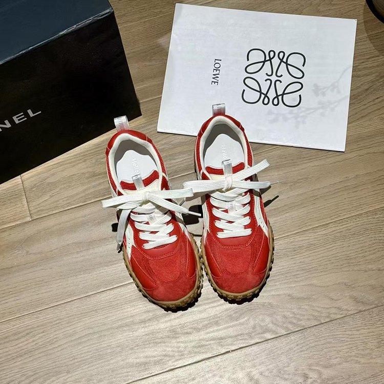 

Cowhide version~ Small person height increase thick-soled versatile casual sports shoes women s new lace-up leather temperament dad shoes 39 червоний