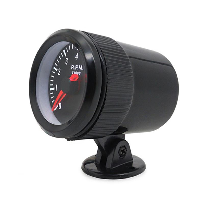Car Meter Tachometer For 1-8 Cylinders Gasoline Car RPM Gauge Analog Black Case 0-8000RPM