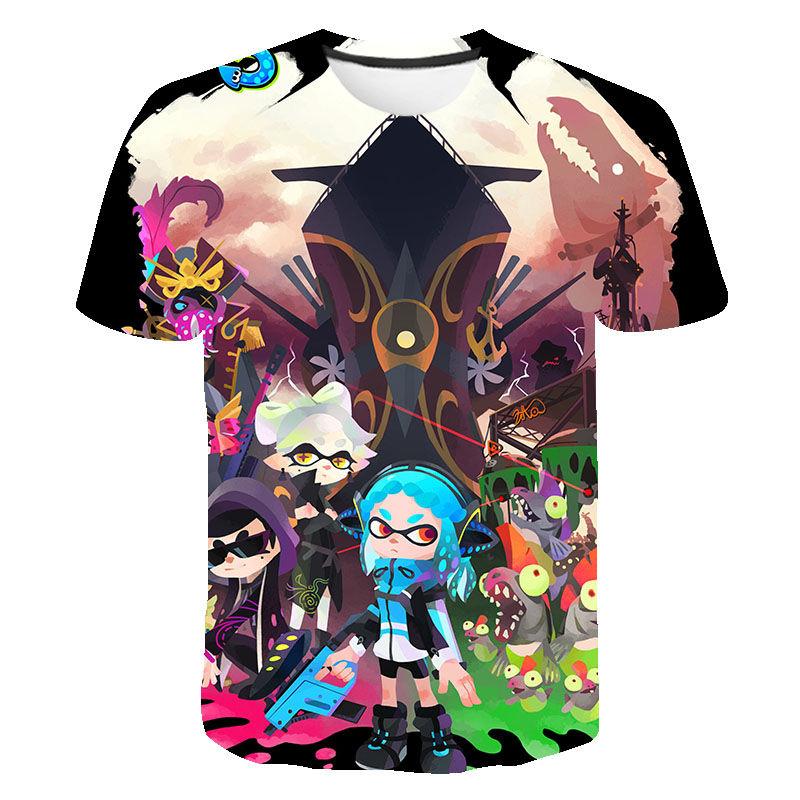 Trička Horká Hra Splatoon 3D Tisk Dětské Tričko Letní Módní Ležérní Kreslené Tričko Chlapec Dívka Unisex Dětské Oblečení Vrchní díly