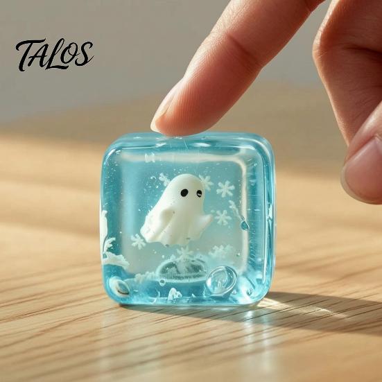 Anxiety Relief Ice Cube Toy Christmas Squeeze Toy, Stress Sensory for Halloween, Soft Clear Pinch