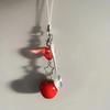 Creative Tomato/Fork/Spoon Bag Charm Colorful Resin Beaded Keychain Pendant Versatile Purse Accessory Gift for Women