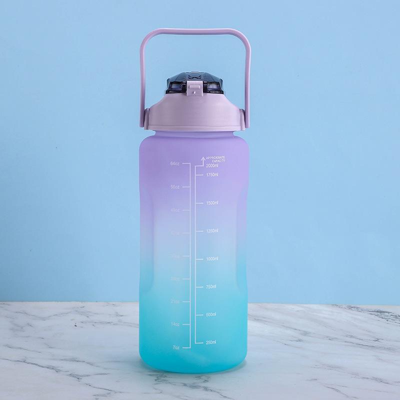 

Gradient Color Plastic Cup 2000ml Space Cup, Portable Large-capacity Sports Water Cup for Outdoor Sports 2000ml