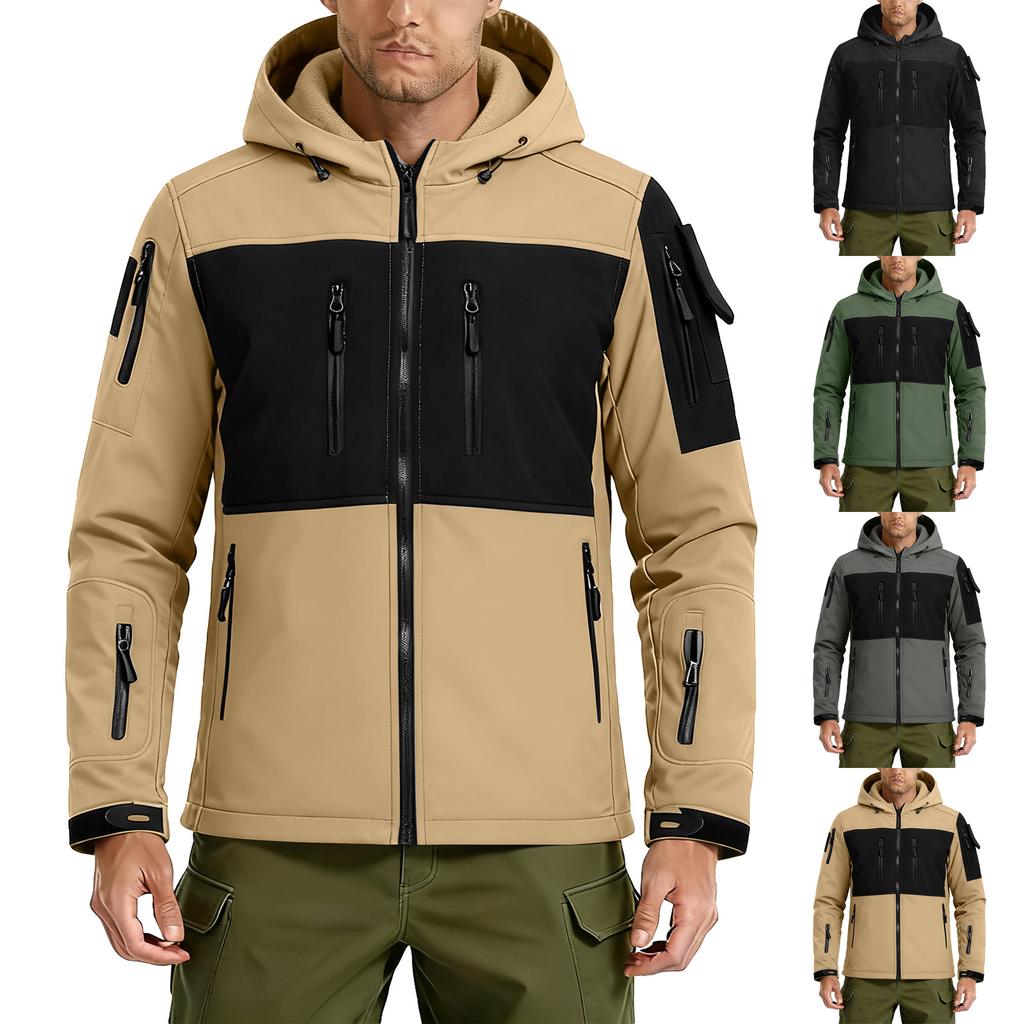 Men's Winter Colorblock Jackets Men's Fashion Trend Jackets Breathable Windproof Jackets Outdoor Sports Jackets
