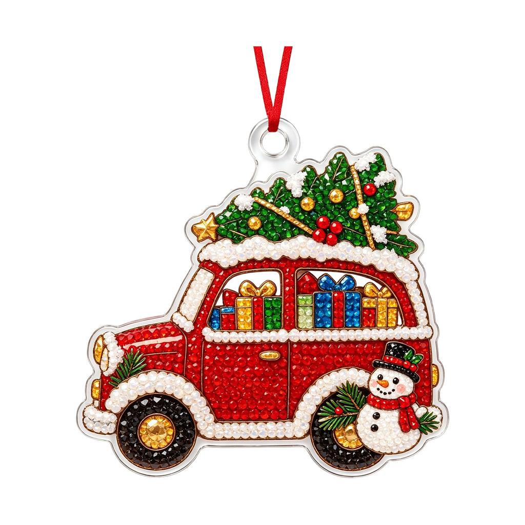 Christmas 2D Acrylic Hanging Ornament Cute Holiday Decoration for Kids
