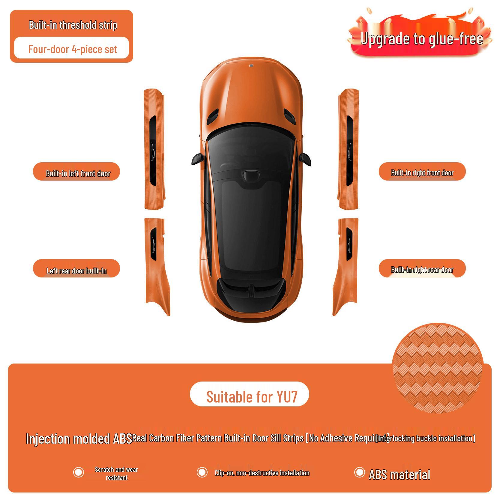 Xiaomi YU7 Carbon Fiber Texture Kick Guard & Trunk Protector