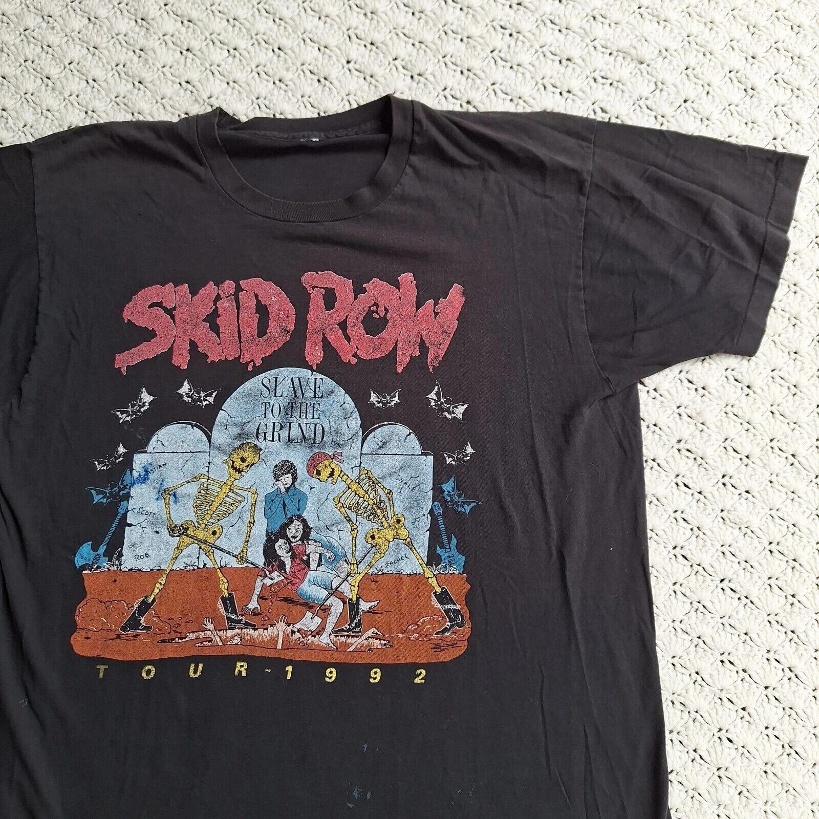 Vtg Skid Row Soundgarden Graphic 1992 Tour Band T-Shirt Cotton Unisex S-5XL M349 XL