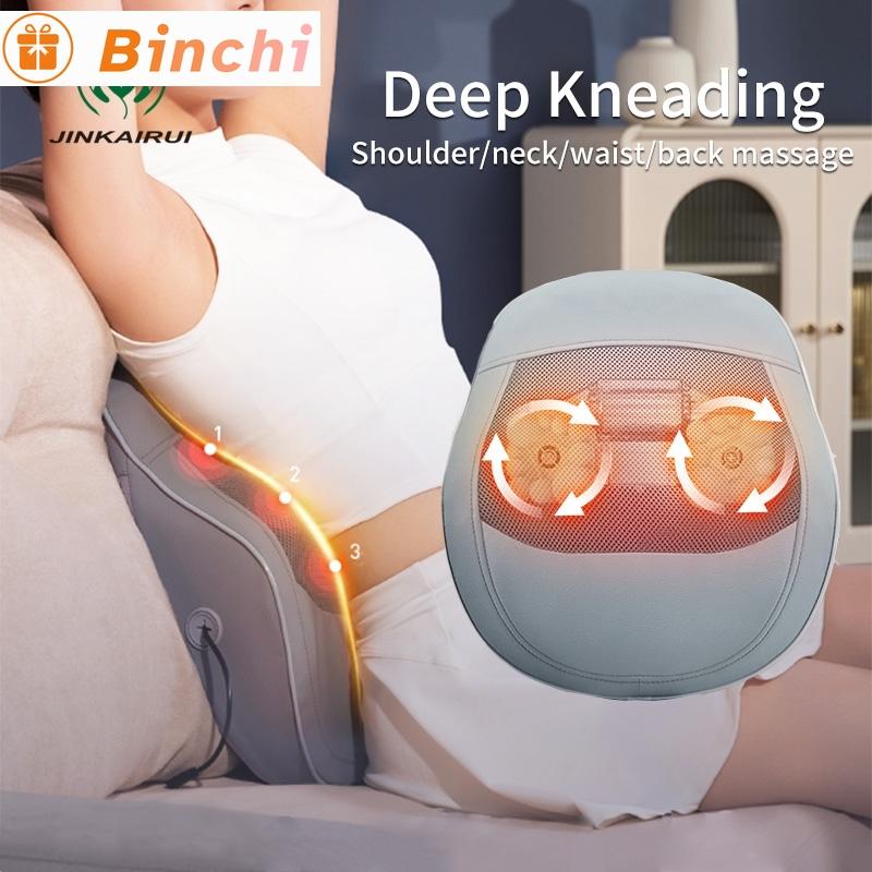 Cordless Back Massager with Heat Shiatsu 3D Kneading Neck Massage Pillow for Shoulder Leg Portable Stress Relax at Home Office