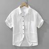 Men's Summer Japanese Style Ramie Short Sleeve Shirt - Casual, Loose, Fashionable, Versatile Top