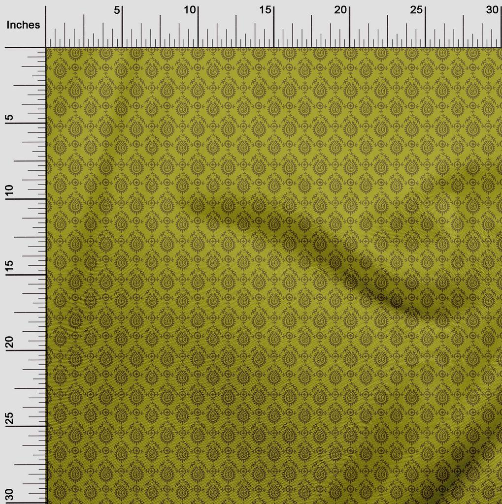 oneOone Tela flexible de algodón con estampado floral de bloques cortados a medida de 40 pulgadas de ancho