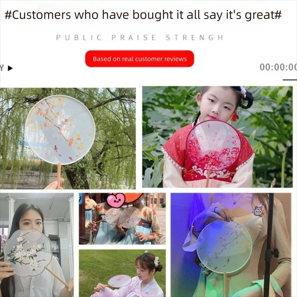Silk Material Chinese Round Hand Fan Embroidery Design Cheongsam Tang Suit Fan  Wedding Ceremony