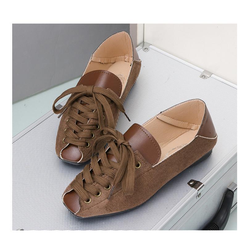 Spring/Summer New Korean Edition Versatile One Step Doudou Shoes Female Students Square Head Shallow Mouth Flat Bottom Shoes