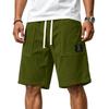 Men's Casual Corduroy Drawstring Shorts with Patch Pockets and Adjustable Waistband Comfortable Fit for Everyday Wear
