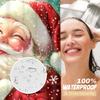 4Pcs Cute Santa Claus & Snow Shower Curtain Set with Non-Slip Bath Mat, Toilet Lid Cover, Contour Rug & 12 Hooks, Bathroom Decor