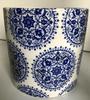 Retro Blue & White Distressed Ceramic Succulent Pot – Simple Decorative Vase for Green Plants & Flowers